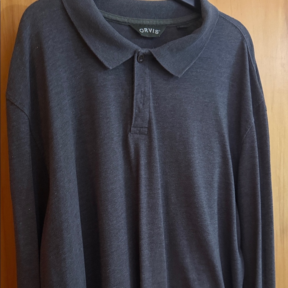 Orvis Men's Long-Sleeve Polo - Dark Charcoal XL